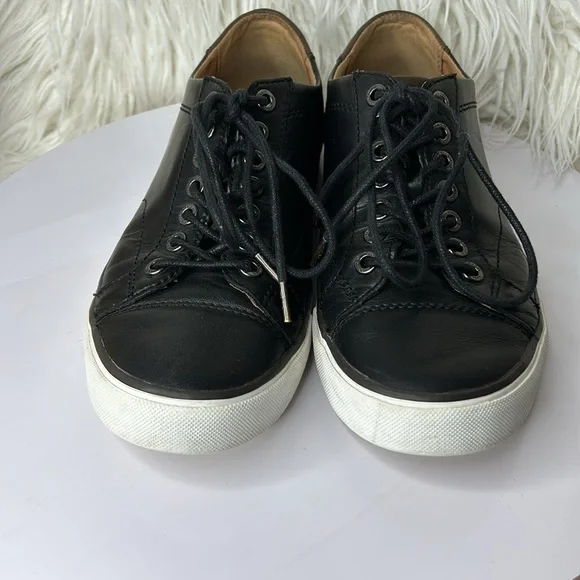 COACH Mens Shoes PERKINS TRAINER SNEAKER black leather Size 7. - Picture 2 of 14